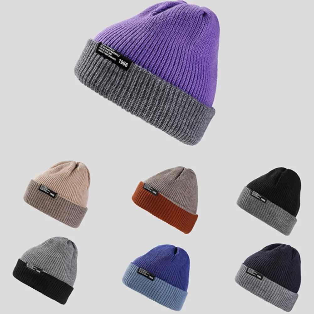 

Fashion Headwear Hugger Toque Beanie Hat Skull Slouchy Men Cap Women Wear Flanged Knit Labels Ear Protection Warm Stacking 5M997