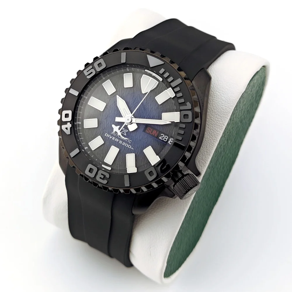 Механические часы NH35, 3d-часы с модифицированным зеленым свечением на лицевой стороне, точные стальные бриллиантовые японские автоматические часы 42 мм, 316