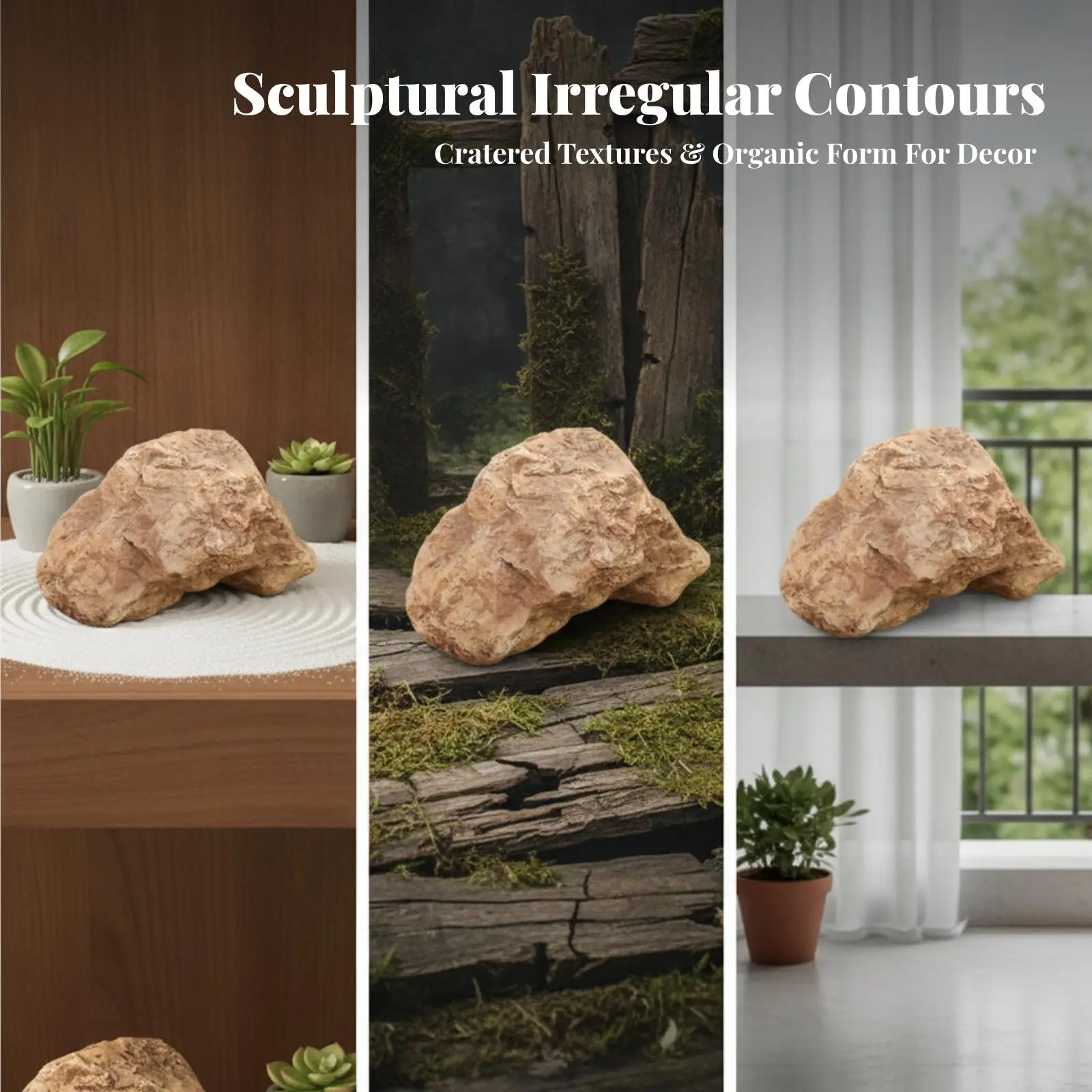 Artificial Rock Hollow Simulated Rock Rough for Garden, Theater Set, Landscapers