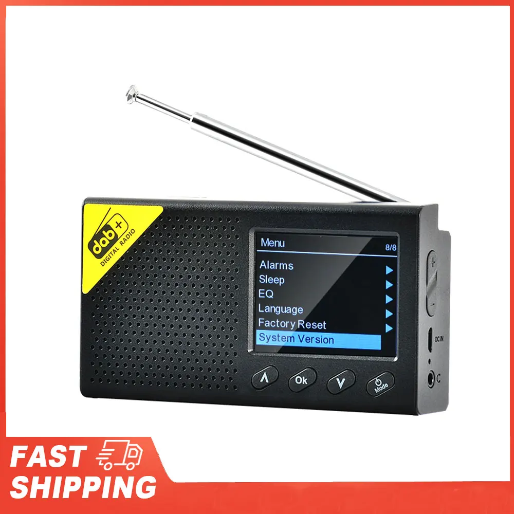 Digital DAB & FM Radio with BT, Portable Digital Radio Rechargeable Wireless DAB+FM Receiver with Stereo Speaker Sound System