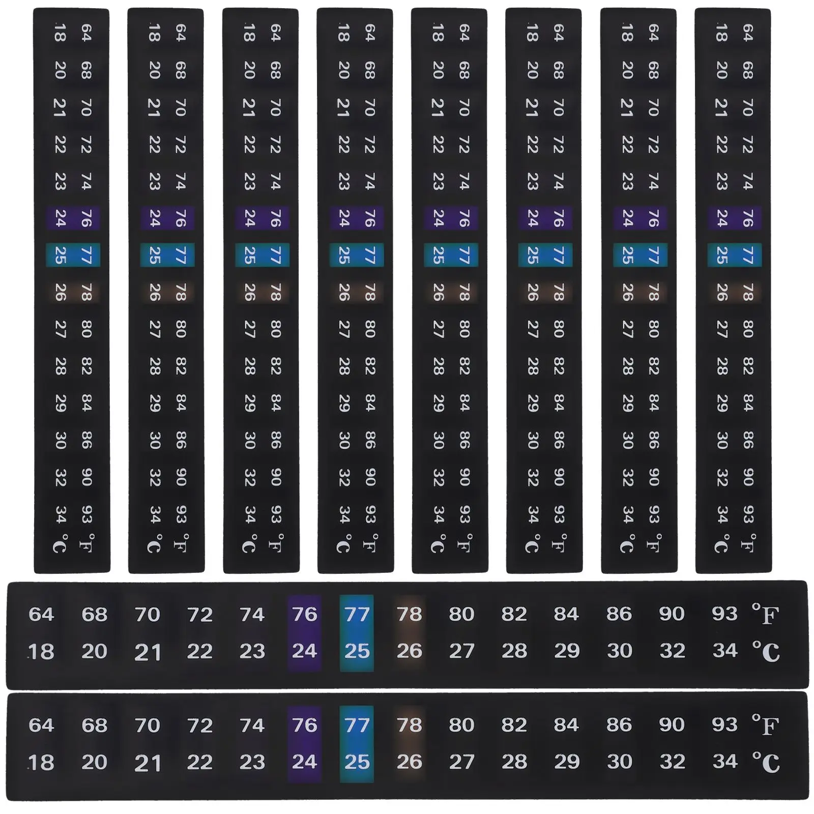 

10PCS Temperature Sticker Self Adhesive Liquid Crystal Fish Tank Aquarium Thermometer 18 34℃ Water Gauge Jar Storage