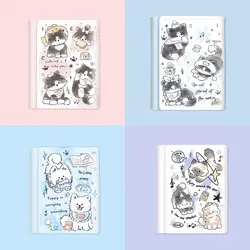 PU Leather Money Coin Purse Simple 3 Folds INS Style Credit Card Holoder Cute Kitten Dog Card Wallets for Girls Students Gift