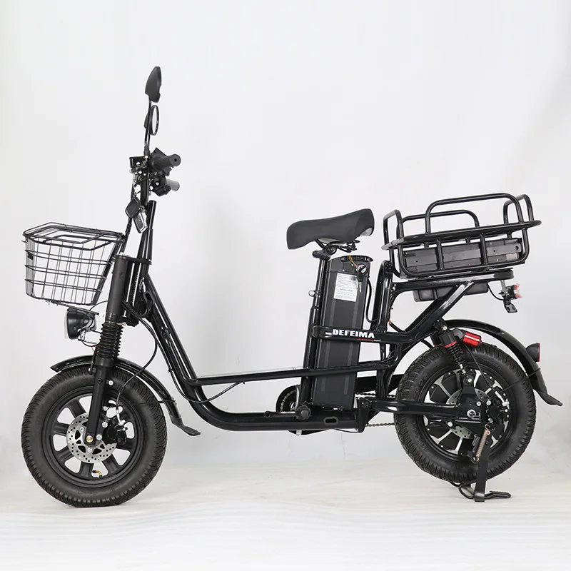 

Russian Lithium Battery Car 16 Inch 21A Electric Bicycle Takeaway Food Delivery Bicycle Load King Electric Vehicle Monster