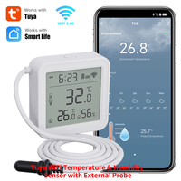 Tuya WiFi Zigbee Temperature Humidity Sensor With External Probe for Smart Home Hygrometer APP Monitoring Workwith Alexa Yandex