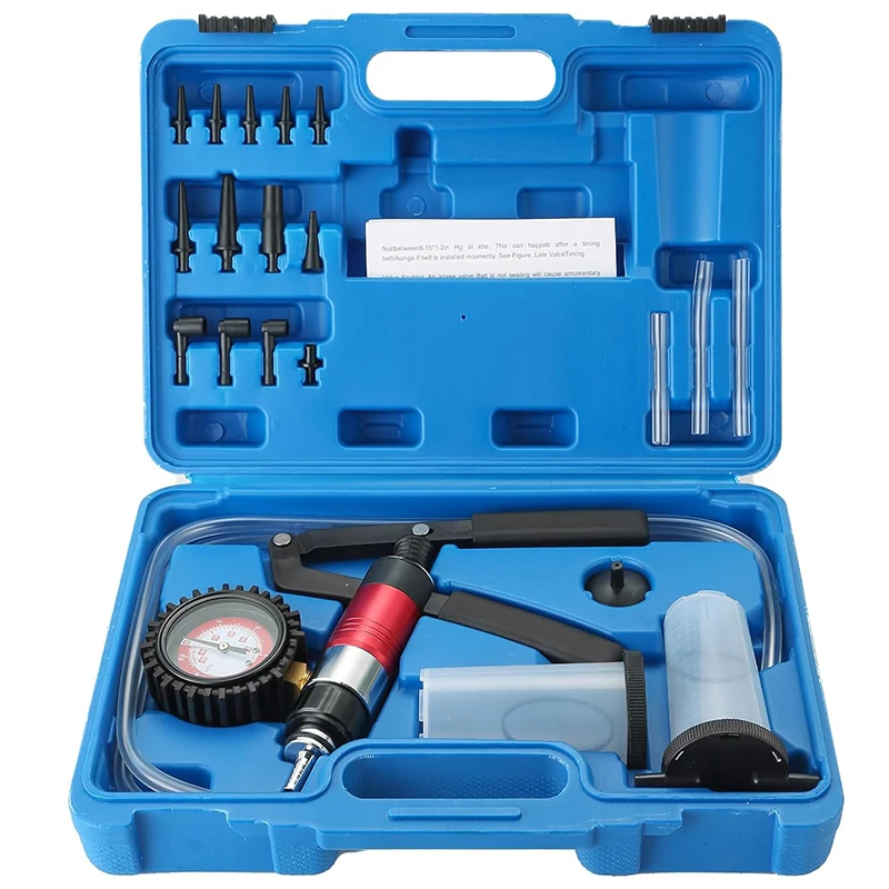 Hand Held Vacuum Pump Brake Bleeder Set Clutch Fluid Bleed tester Tool Kit Oil Change Power Steering Fluid Bleeding Tool Kit