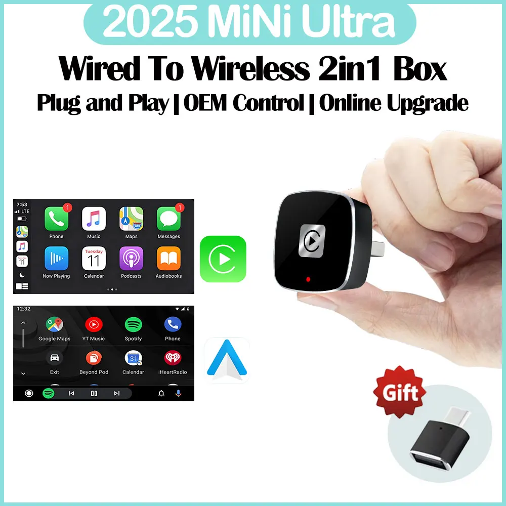 

Wireless Car Carplay Android Auto Adapter Smart Systems For IPTV Spotify Netflix For Volvo Audi Nissan Seat Toyota Kia Opel BMW