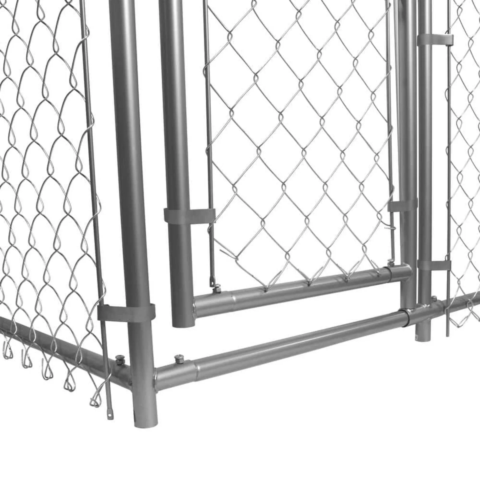 US 6 ft. H x 6 ft. W x 10 ft. Long Outdoor Chain Link Galvanized Steel Dog Kennel