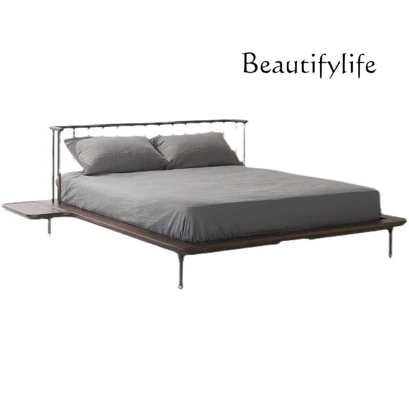 style creative bed Modern minimalist bedroom Solid wood bed Designer 1.8 meters Double bed