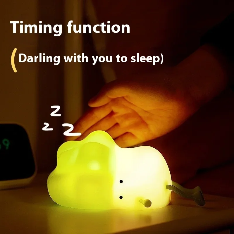 60 قطعة/السلع جديد صغير حفلة الخضار بات جو الكرتون ضوء غرفة نوم لينة ضوء النوم حماية العين سيليكون ليلة مصباح