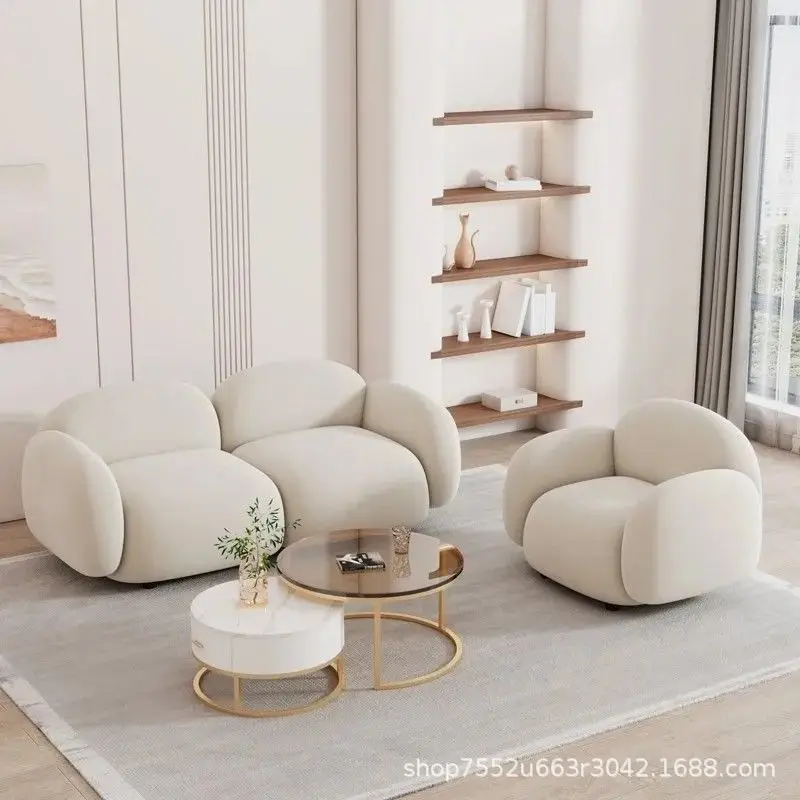 Technology cloth small apartment sofa bedroom living room double reception fabric  foldable