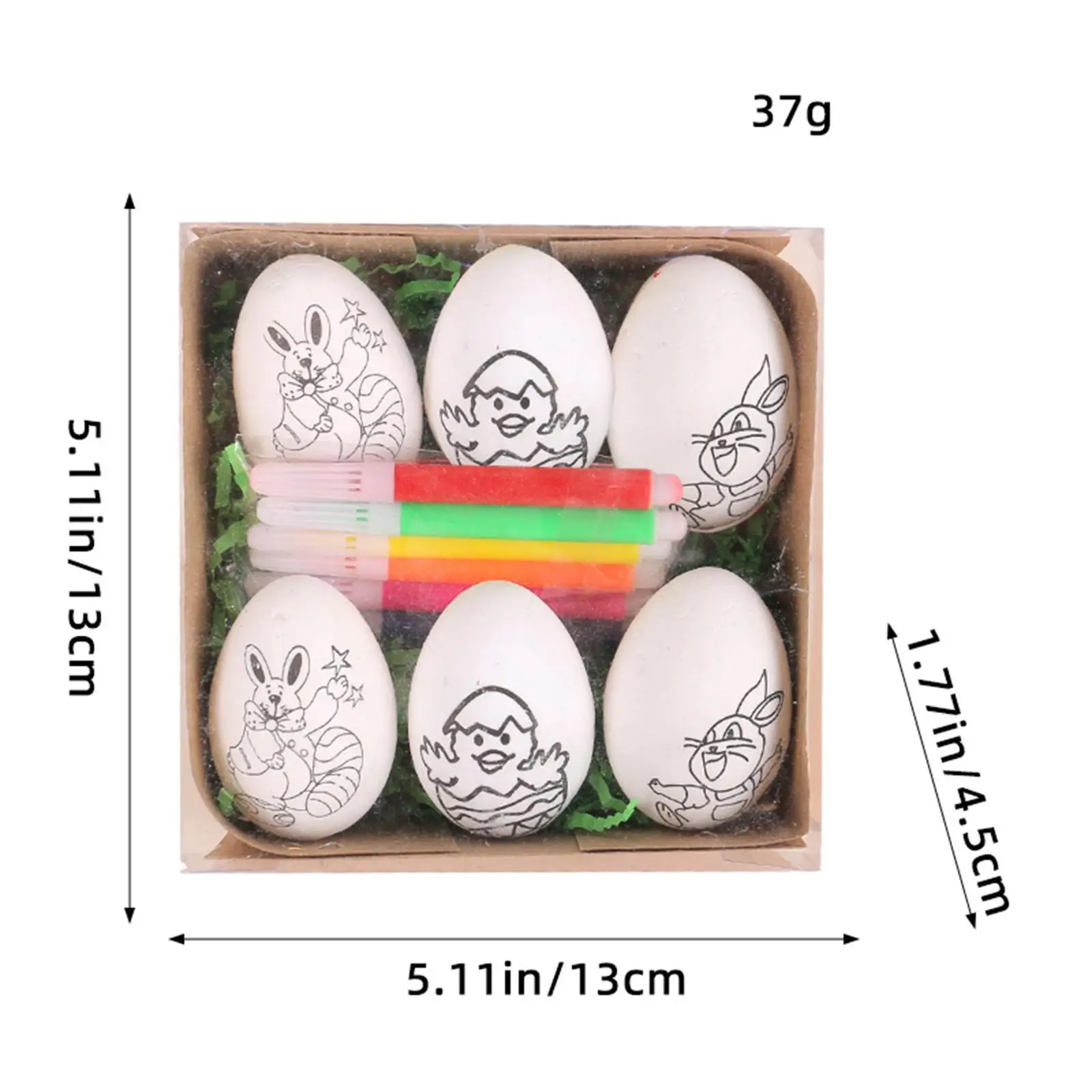 2-6pack Easter Eggs Cartoon Paintable for Photo Props Easter Baskets Family