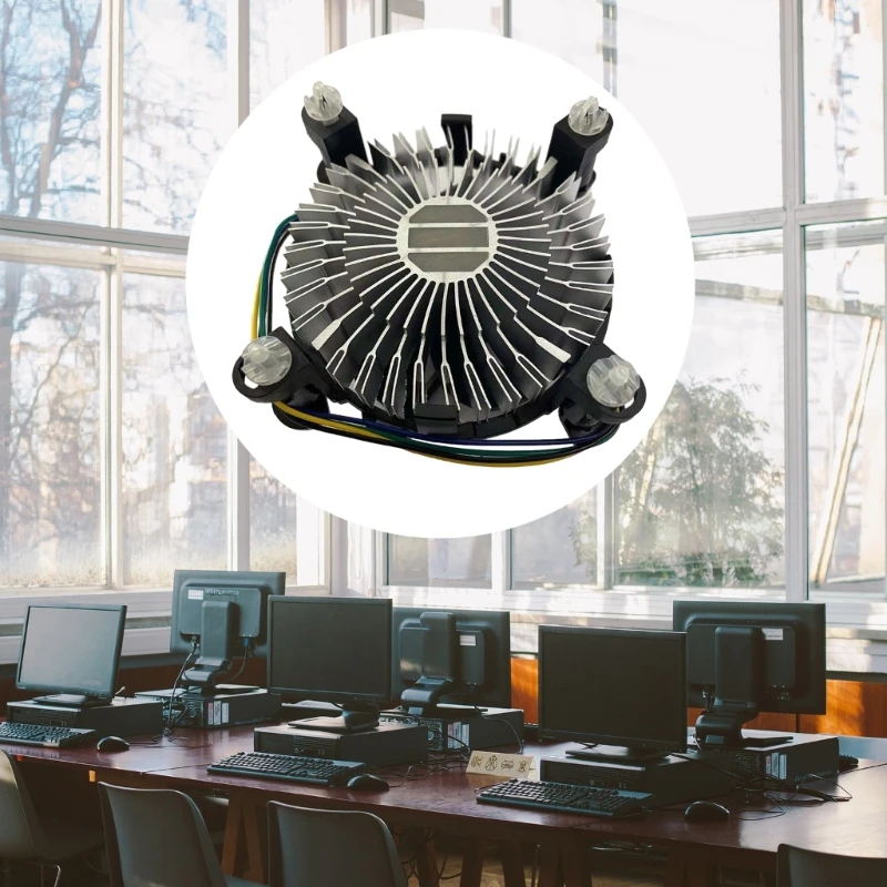 Кулер процессора с 90-мм вентилятором процессора, алюминиевым радиатором для 775/1150/1155/1156/1151