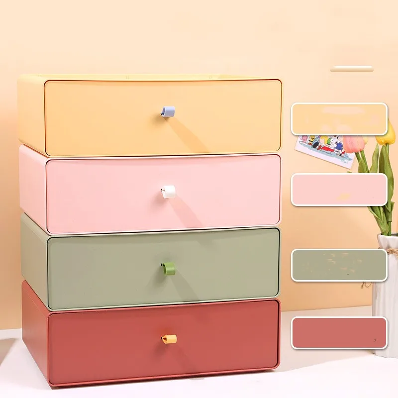 Home Desktop With The Same Color Storage Box Drawer Office Home Shelves Student Stationery Organizing High Volume Storage Box