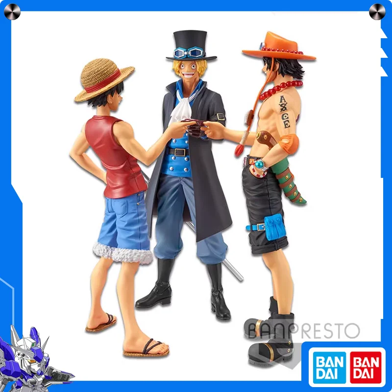 

Bandai Authentic Banpresto One Piece Luffy Sabo Ace Sworn Oath Anime Figure Collectible Statue Model Peripheral Fast Shipping