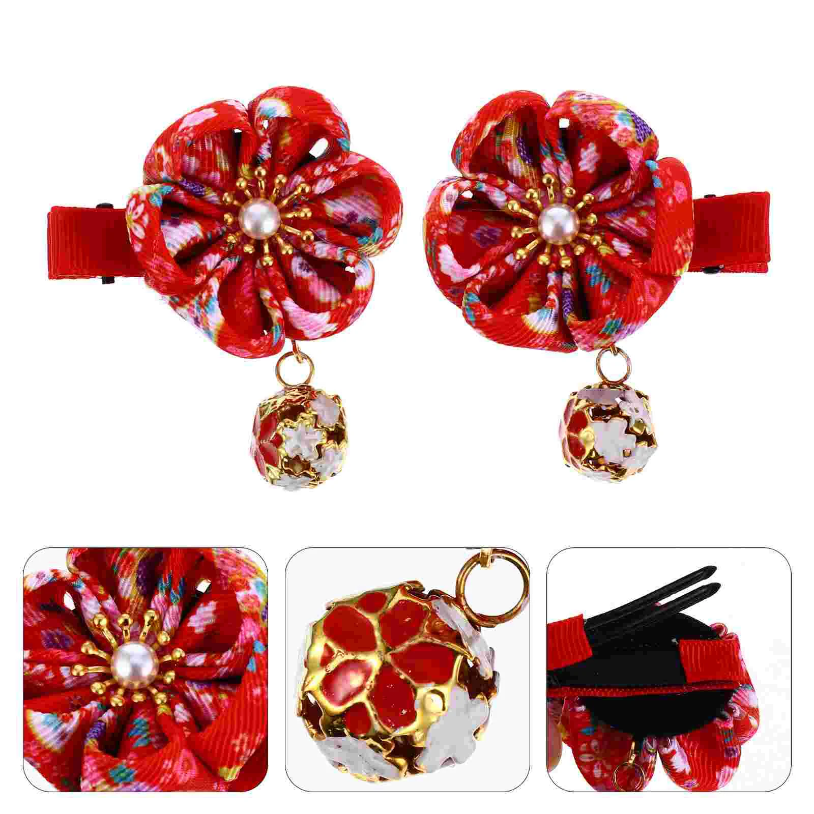 Little Plum Blossom Headdress Kids Children's Decorative Hairpin Clip Decoration Clips for Girls