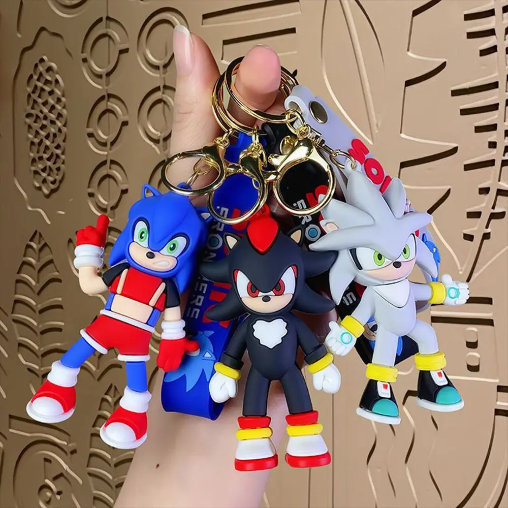 1 Peça de Figura de Ação Anime Sonic The Hedgehog, Chaveiro Fofo de Amy Rose Rouge, Modelo de PVC para Coleção, Brinquedo para Crianças