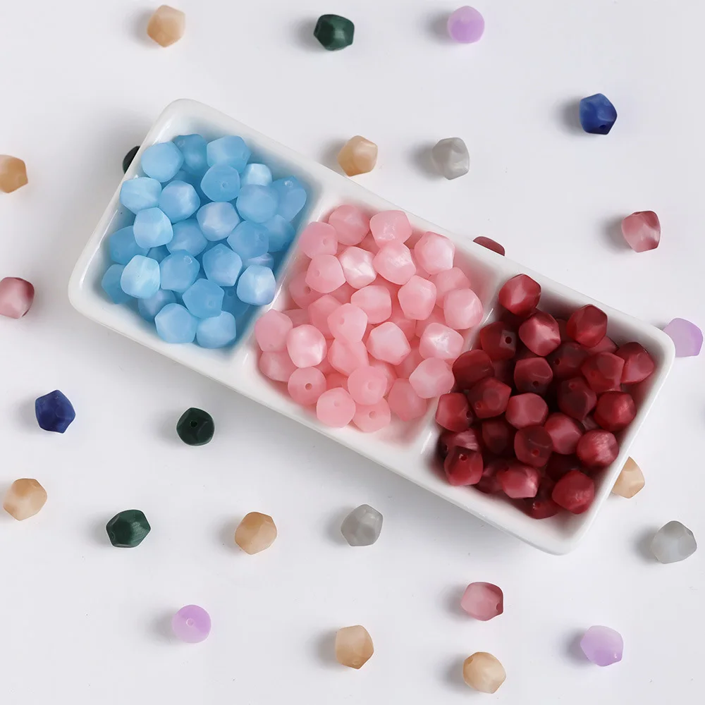 100pcs/lot 10mm Resin Frosted Amber Imitation Beads Handmade DIY for Bracelet Necklace Hairband Making Jewelry Accessories