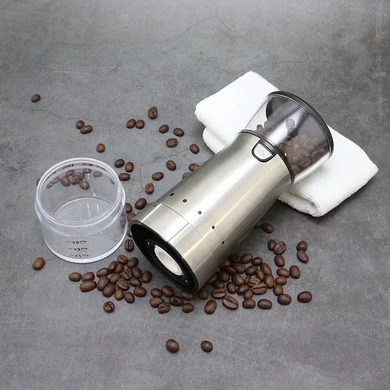 

New Electric Coffee Grinder Small USB Rechargeable Automatic Coffee Bean Grinder Stainless Steel Pulverizer