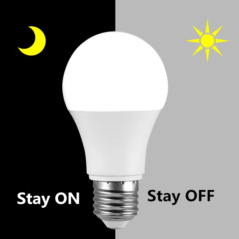 

LED Sensor Bulb Light E27 9W 12W 15W White Dusk to Dawn Smart Lamp AC220V Auto On/Off Day Night Lights For Stair Hallway Pathway