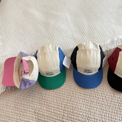 Summer Alphabet Embroidery Vintage Hat Breathable Fashion Peaked Hat Baby Girls Boys Cotton Baseball Cap Sun Block Hat For Kids