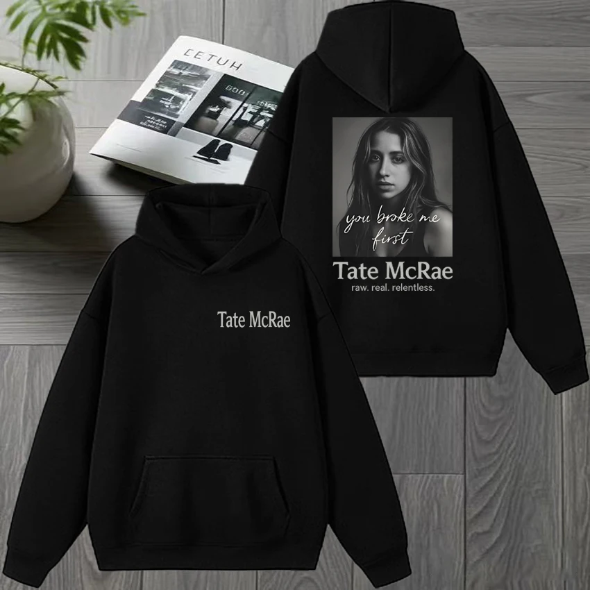 

Hot Singer Tate McRae Tour 2025 Double Sided Graphic Hoodie Unisex Retro Fleece Winter Sweatshirt Men women Long sleeve pullover