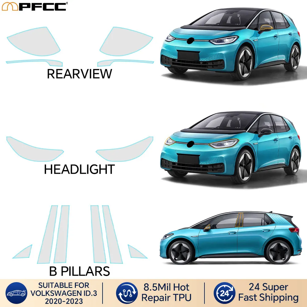 

For VolkswagenlD.3 2020-2023 Pre Cut PPF Clear Car Paint Protection Film Car Decal Wrap Film Kit Transparent Car Repair Film