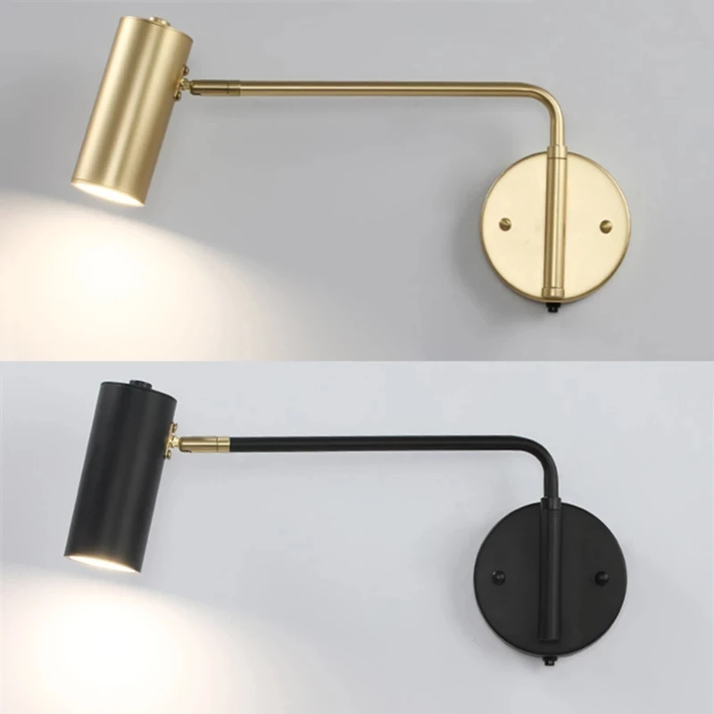 Lámparas de pared con interruptor de Sensor táctil, luces LED modernas, brazo largo oscilante ajustable, iluminación interna para el hogar, candelabro de decoración de cabecera