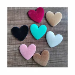 Colorful Flocked Resin Heart Beads Love Charm Connectors For Diy Earrings Hair Jewelry Making Accessories Material