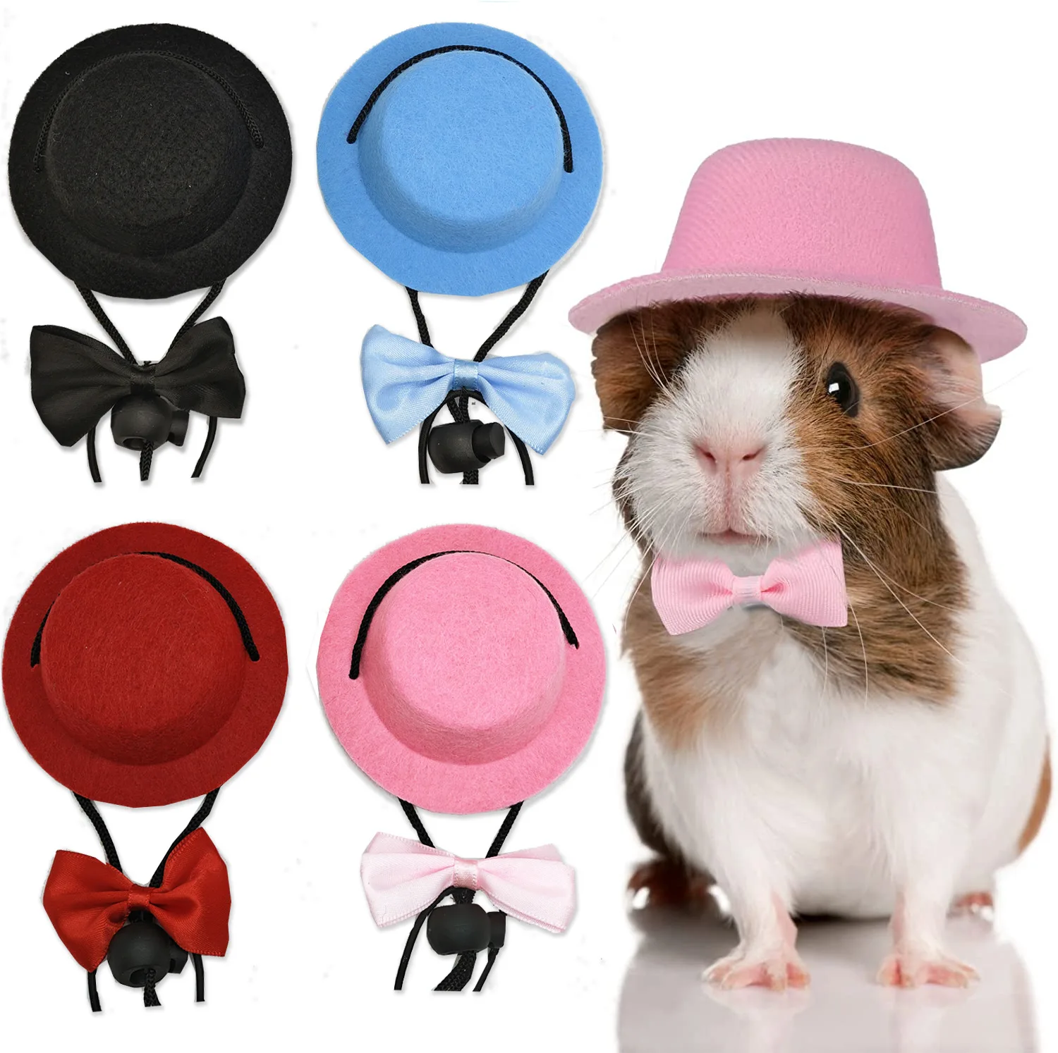 

Factory Wholesale Hot Sell Guinea Pig Clothes Small Animal Cool Kawaii Hat Tie for Hamster Ferret Cat