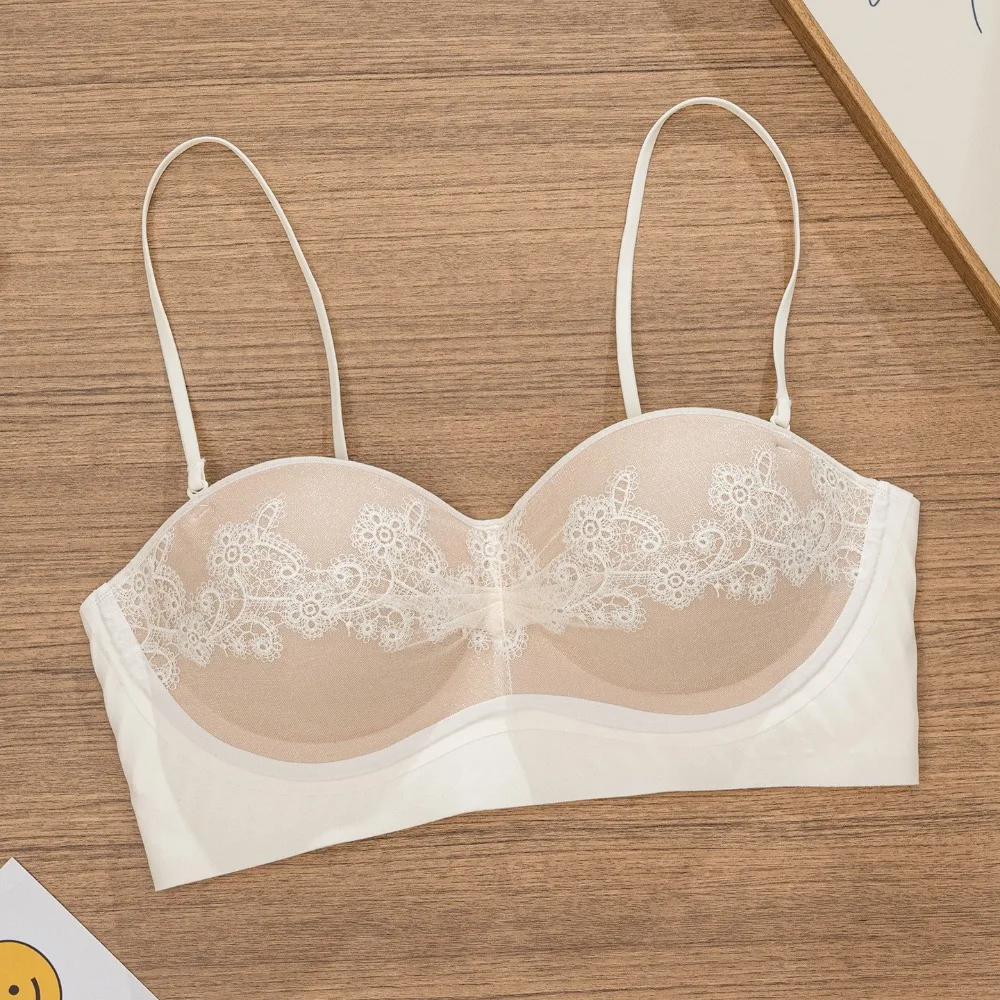 Sensueller Neckholder-Spitzen-BH, Anti-Sagging, nahtloser Neckholder-BH, Beauty-Back, dünne Träger, Push-Up-BH, Clubwear – Detail 9