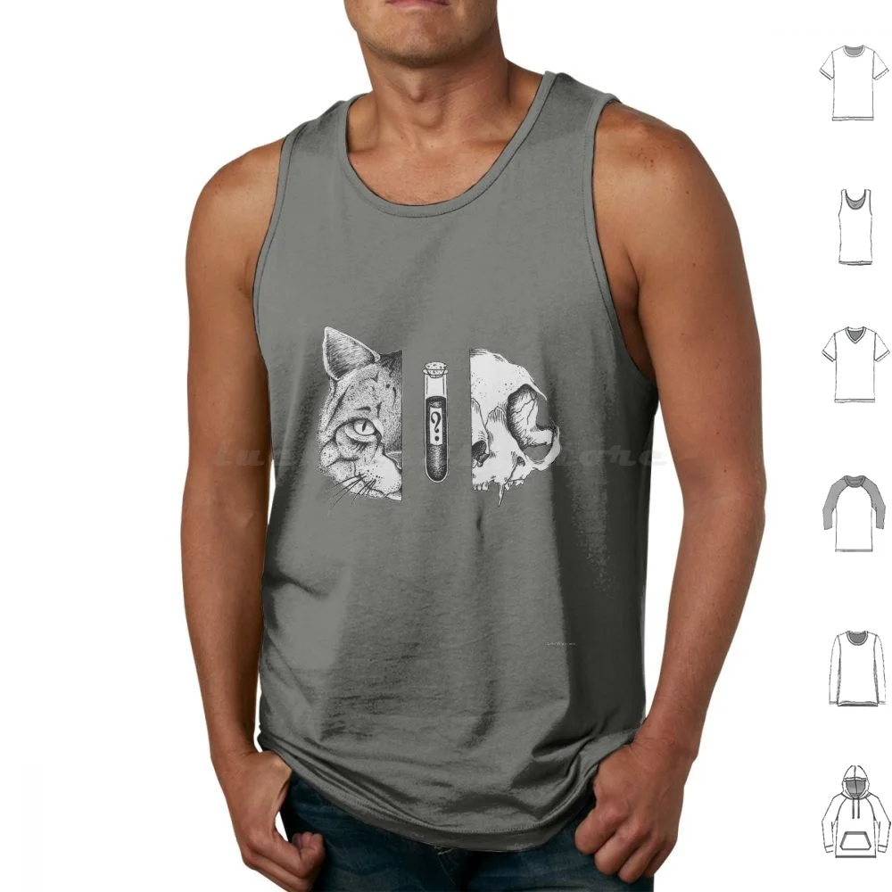 Schr ? Dinger’S Cat Tank Tops Print Cotton Schr ? Dinger Schrodinger Cat Dead Alive Skull Kitty Kitten Poison Chemistry