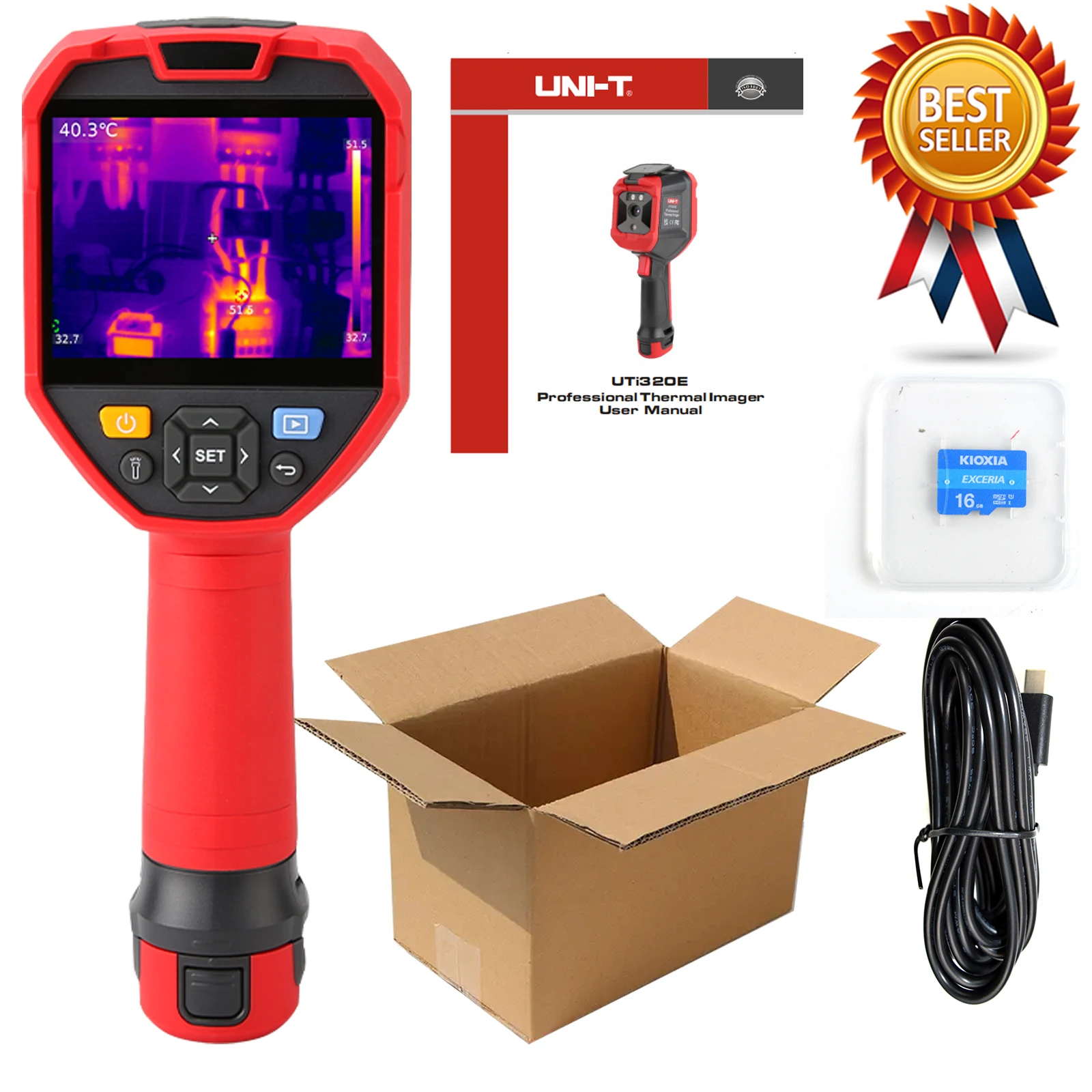 UNI-T UTi320E 휴대용 열 화상 카메라 적외선 적외선 온도계 산업용 전동기 빠른 콜드 & 핫 스팟 추적