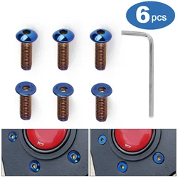 6pcs/set Burnt Titanium Blue Car Racing Sport Steering Wheel Bolts Screw 15mm/19mm Screw Bolts Tapered For Most Steering Wheel