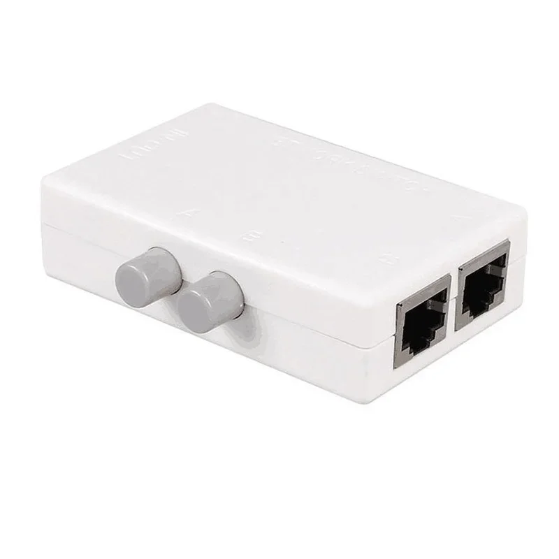 Mini 2 Port RJ45 RJ-45 Network Switch Ethernet Network Box Switcher Dual 2 Way Port Manual Sharing Switch Adapter HUB