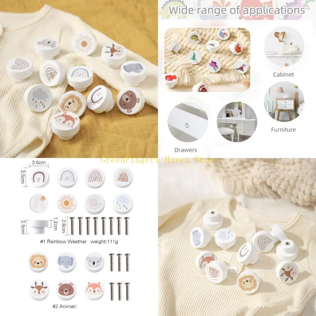 

F68d милый ящик для формы животных ручка шкафа круглый деревянные ручки декоративные деревянные ящики тяги