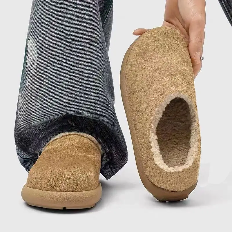 Boken shoes men's shoes 2025 winter cotton shoes men's shoes full toe bag heel cotton slippers
