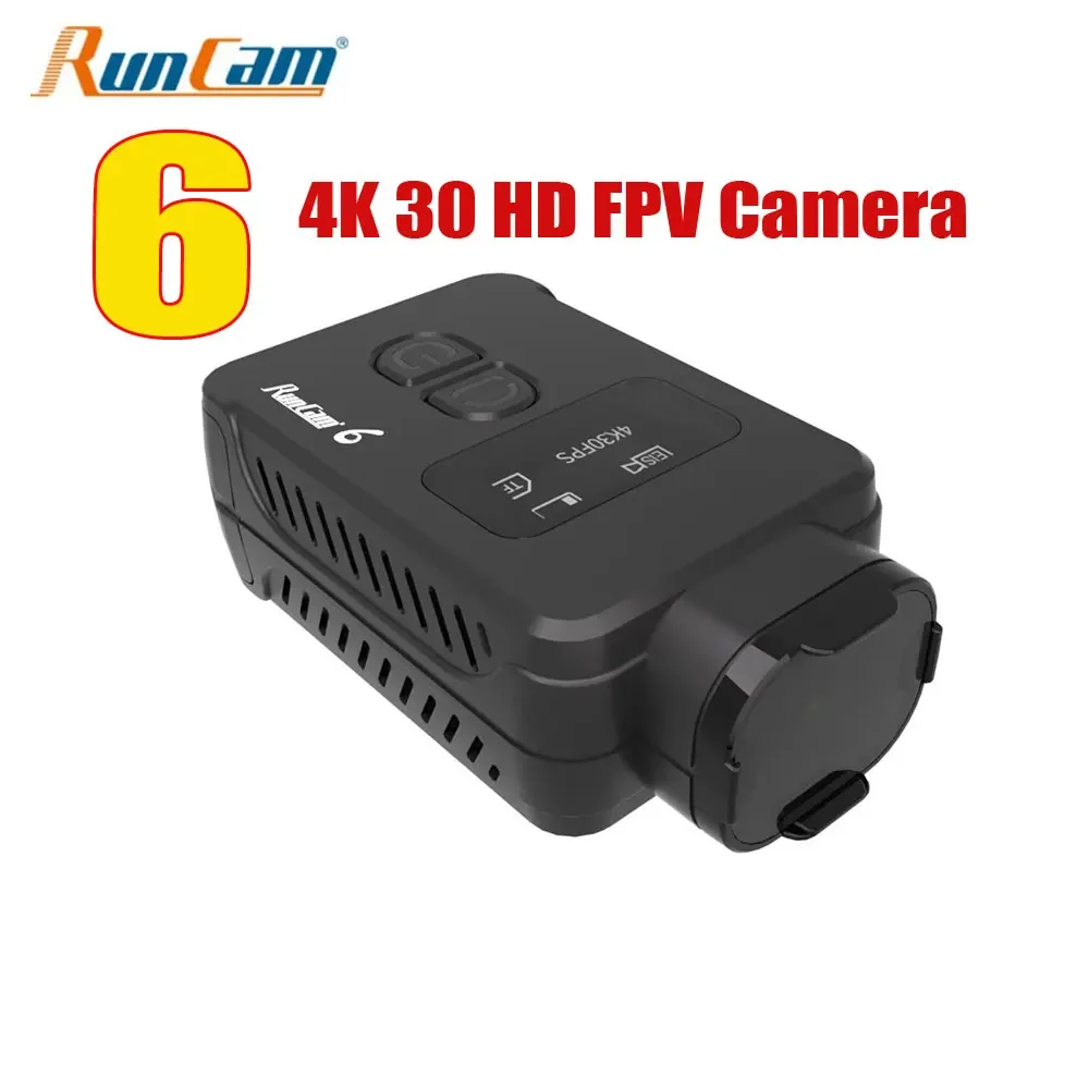 Runcam 6 4K HD SOIY IMX377 30fps 1/2.3 inch 128*64 155°FOV WiFi Adaptable Sports Camera Set for FPV Drone Airplane RC Model