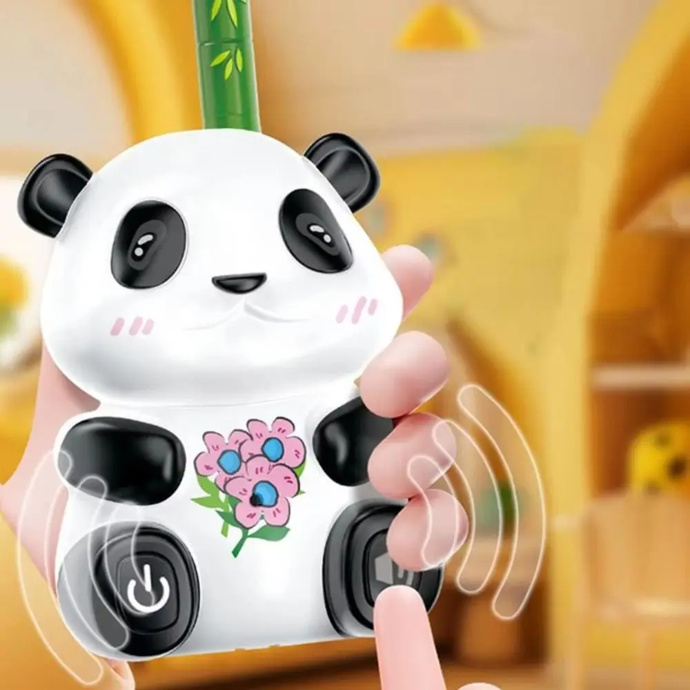 2Pcs Panda Walkie Talkie Toys Cartoon Transceiver Mini Handheld Walkie Talkie Battery Powered No Radiation