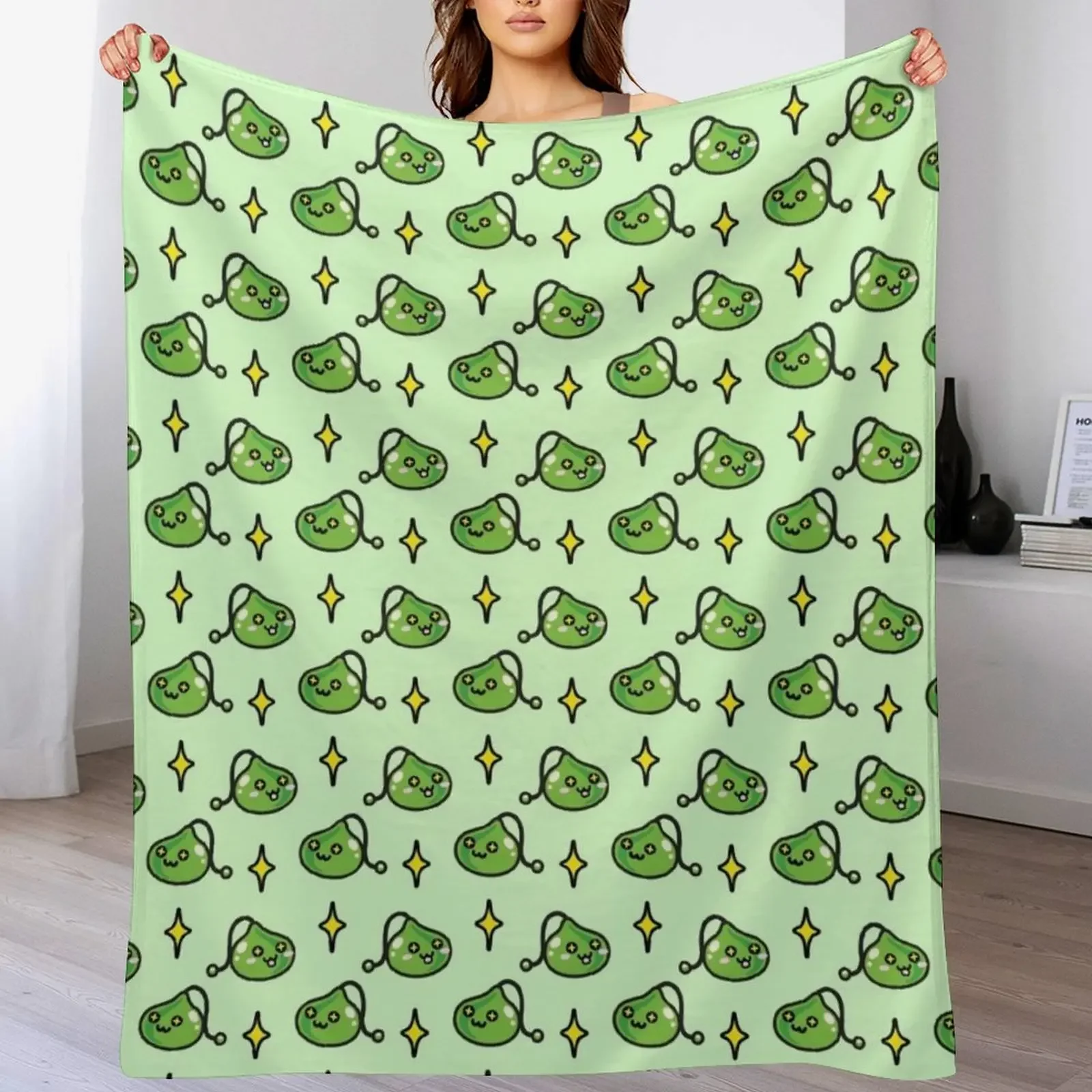 Cute Maplestory Slime Throw Blanket Furry Luxury Blankets