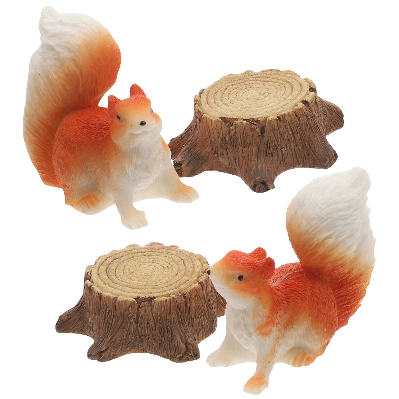 

4pcs Miniature Resin Squirrel Figurines Micro Landscape Garden Decor Small Animal Statues for Home Office Bookshelf Craft DIY
