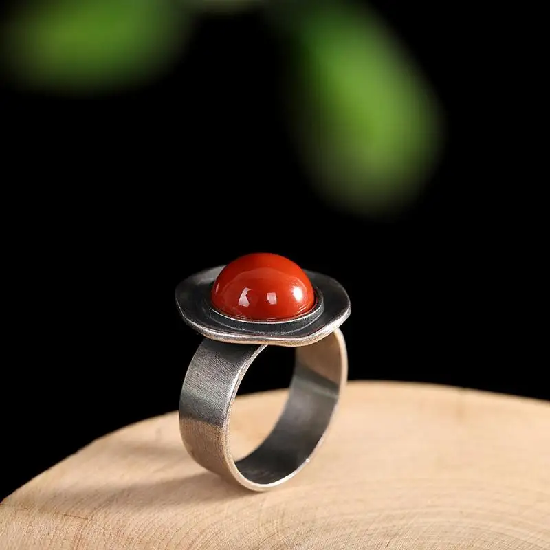 Ethnic Style Southern Red Adjustable Rings For Men Women Retro Fashion New Jewelry Gift Party Accessories