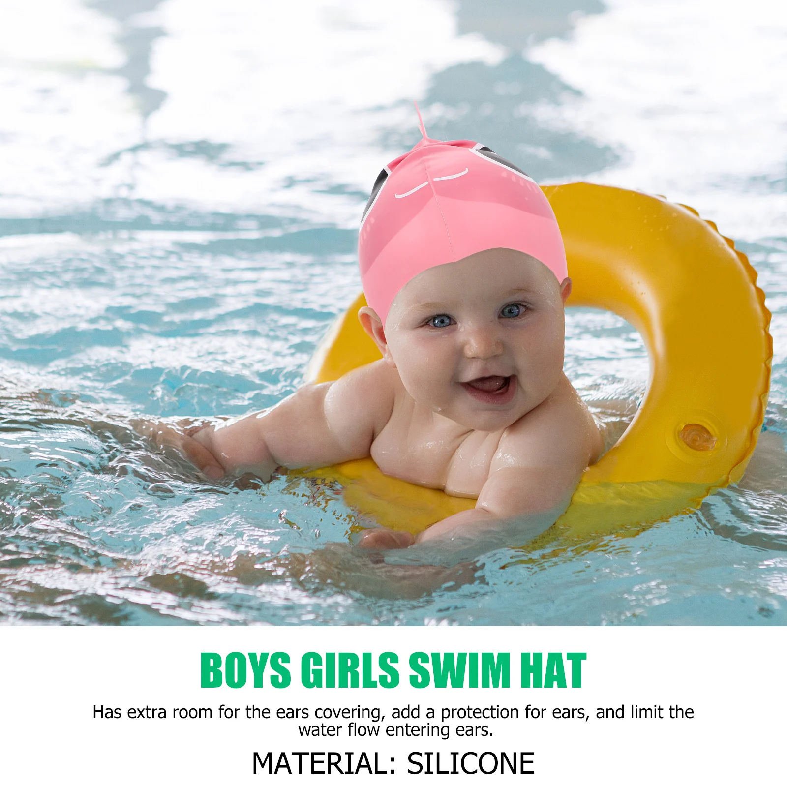 

POPETPOP Kids Swim Cap Dinosaur Design Comfortable Pool Hat for Boys Girls Activity