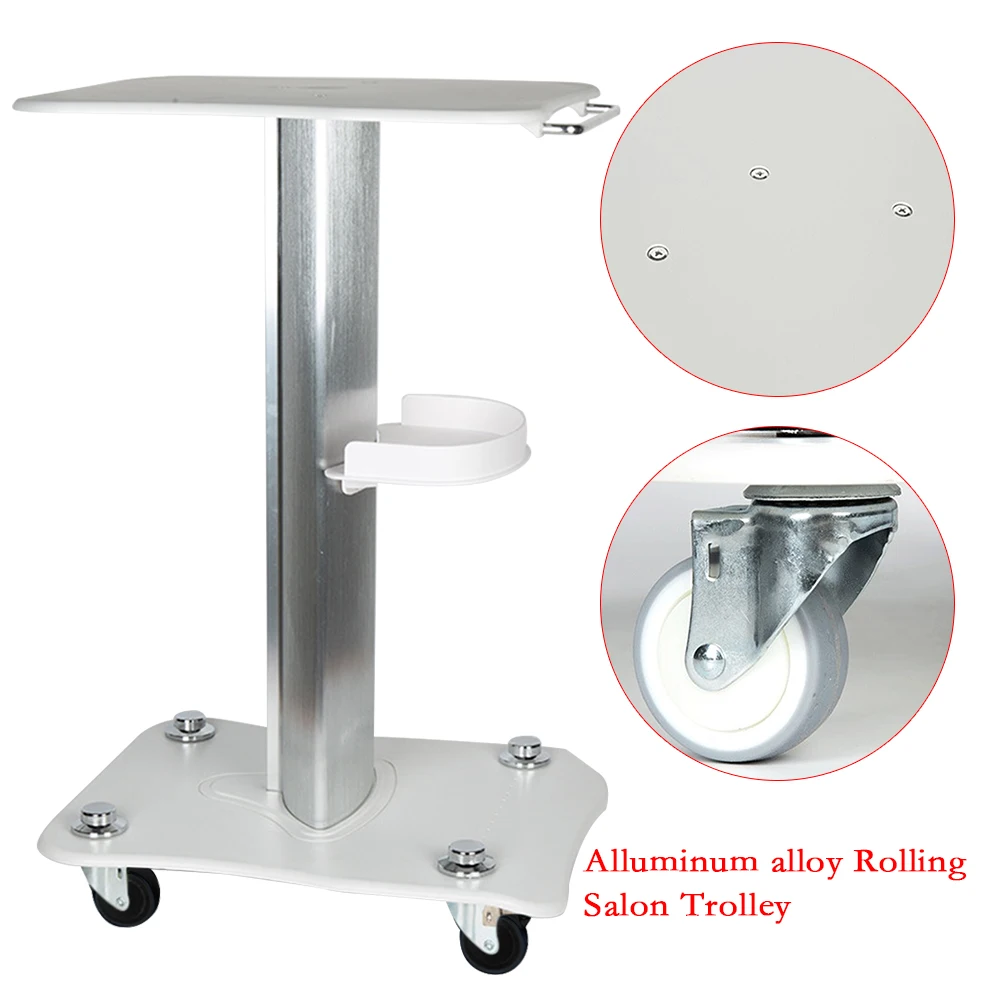 Carrello di rotolamento carrello carico 40KG stabile e stabile salone di bellezza lavorazione stoccaggio lega di alluminio bianco