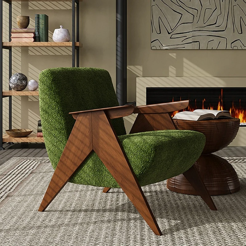 

Medieval single sofa living room balcony bedroom Comfortable lazy chair designer leisure krzesło tapicerowane home furniture