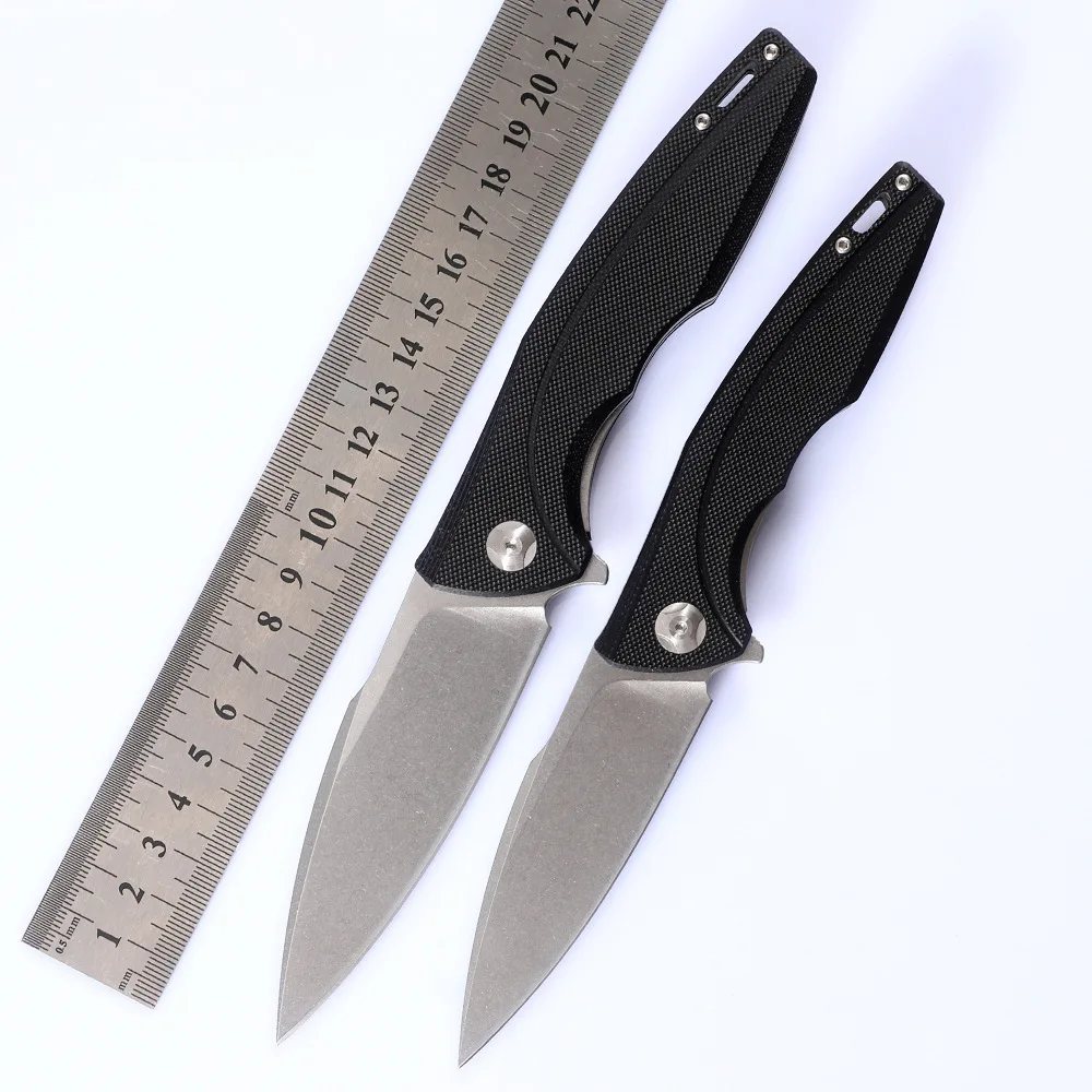 Kesiwo J085 Pocket EDC D2 Folding Knife G10 Handle Ball Bearing Flipper Utility Outdoor Camping Hiking Hunting Survival Knife