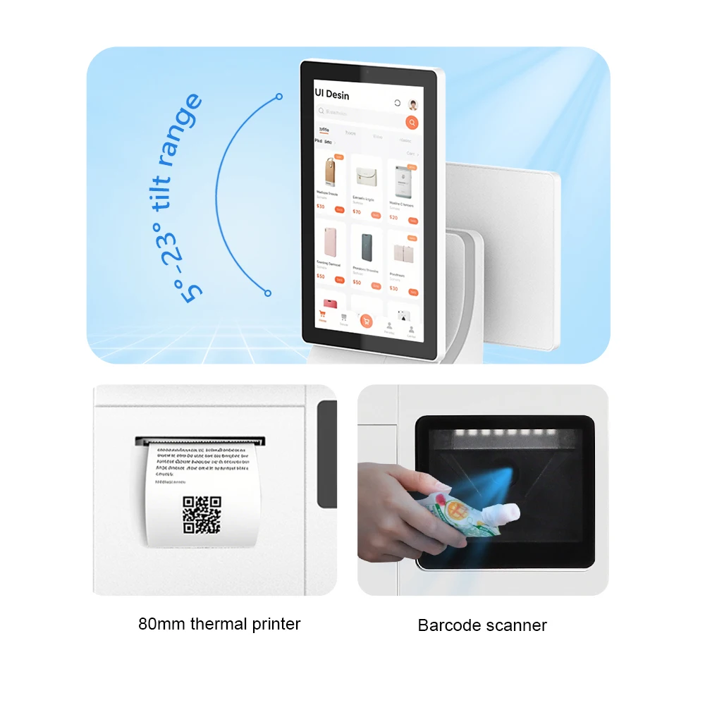 Self-service Payment Kiosk Food Self Ordering Machine for Restaurant 15.6 Inch Automatic Touch Screen - view 3