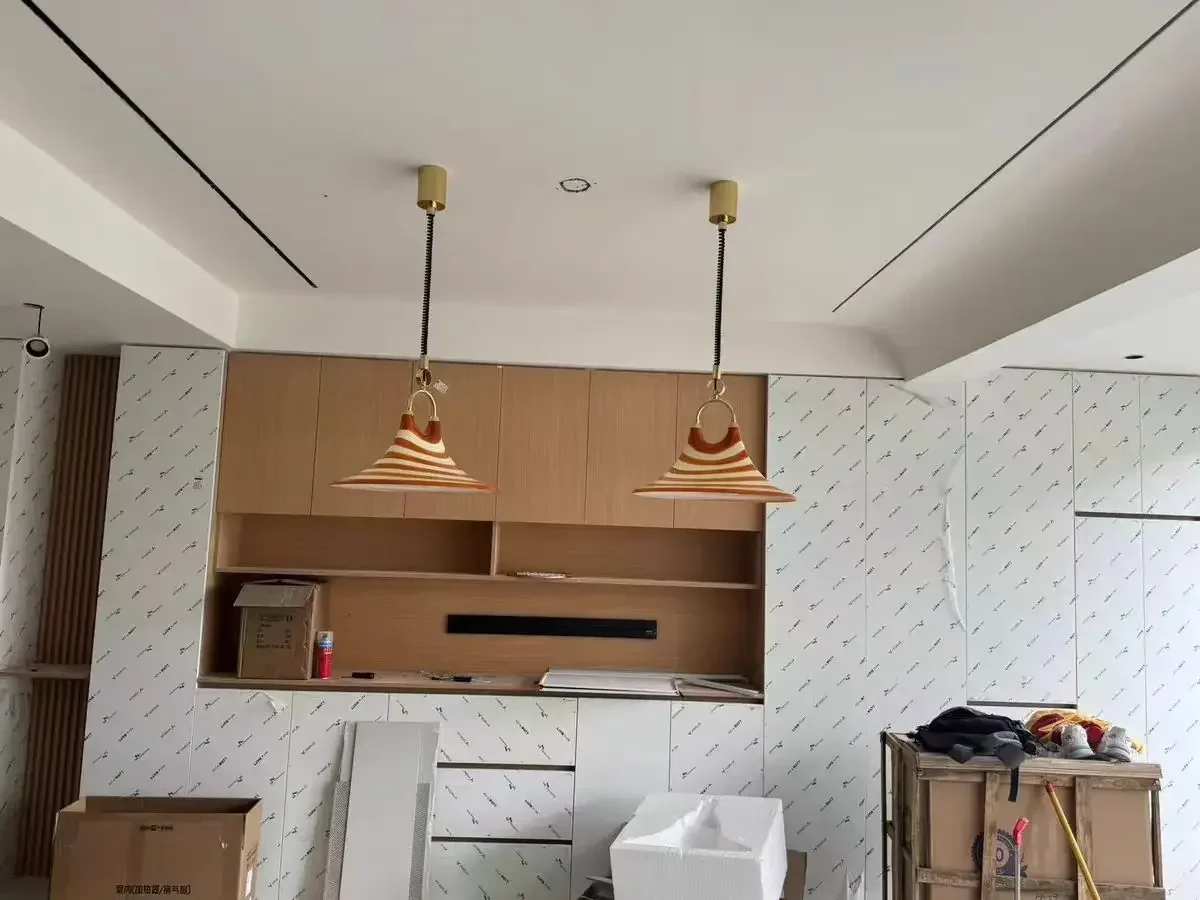 Vintage Swirl Pendelleuchte Nordic Horn LED-Licht einzigartige Designer orange Lampe für Esszimmer Hotel Schlafzimmer Küche Bar Lichter – Detail 18