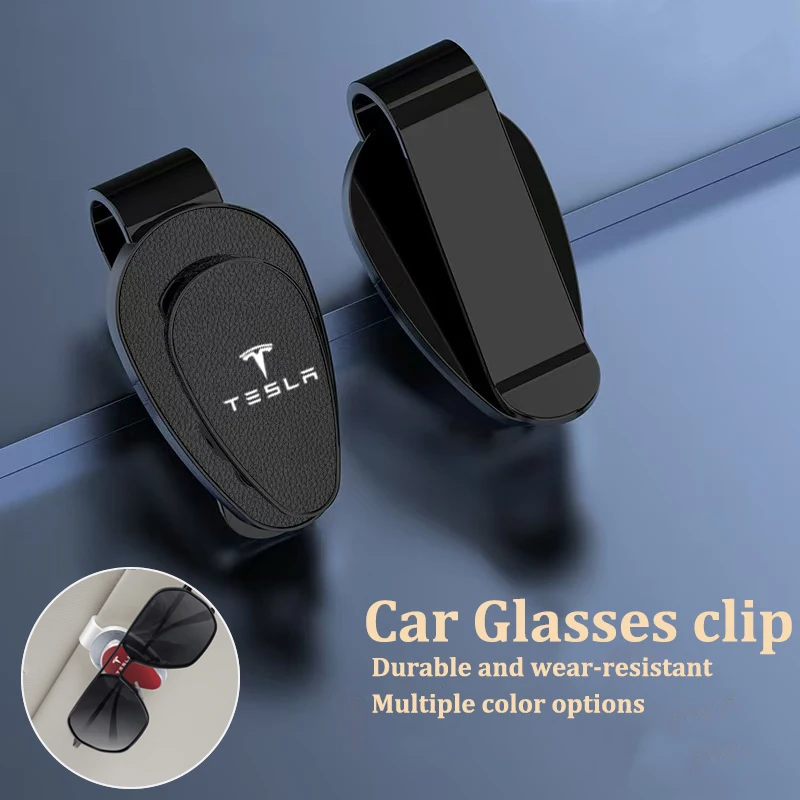 Car Eyeglass Clip Sun Visor Sunglasses Holder Auto Interior Accessories For Tesla Model 3 ModelYSX SpaceX Juguete Roadster Coil