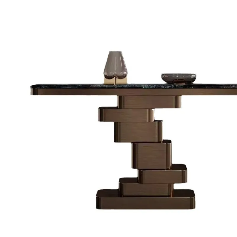 

Minimalist blue jadeite natural marble entrance