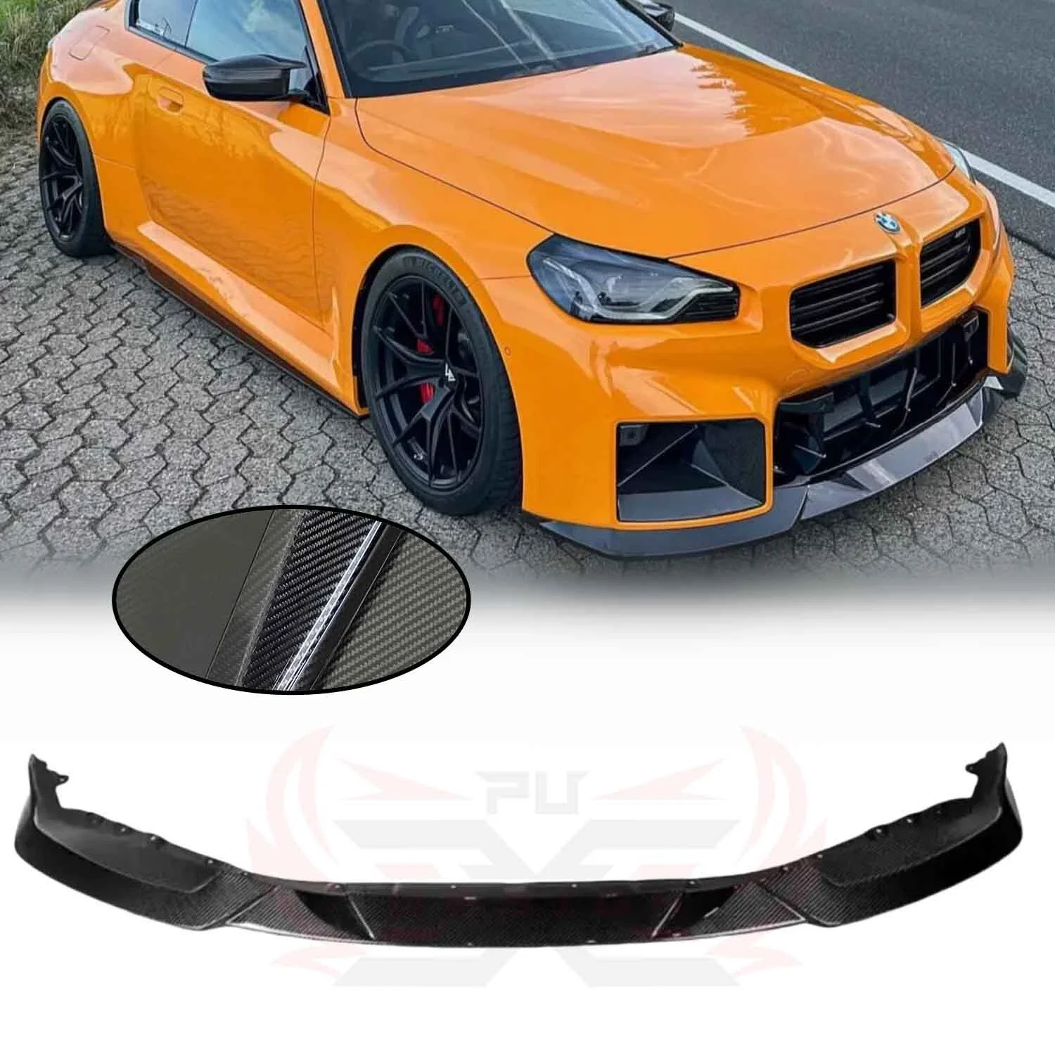 

R44 Style Dry Carbon Fiber Front Lip Bumper Spoiler For BMW M2 G87 Body Kit